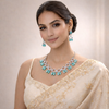 American Diamond Turquoise Necklace and Earrings Set