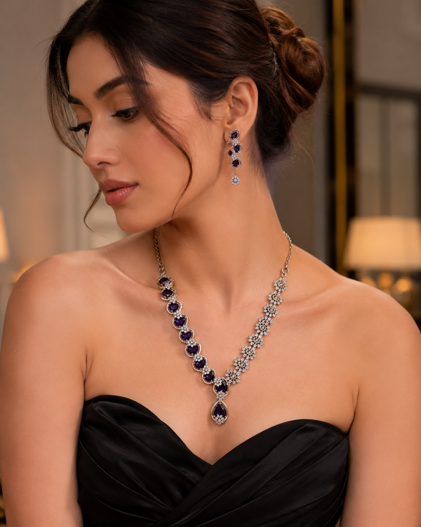 Modra AD Blossom Necklace set
