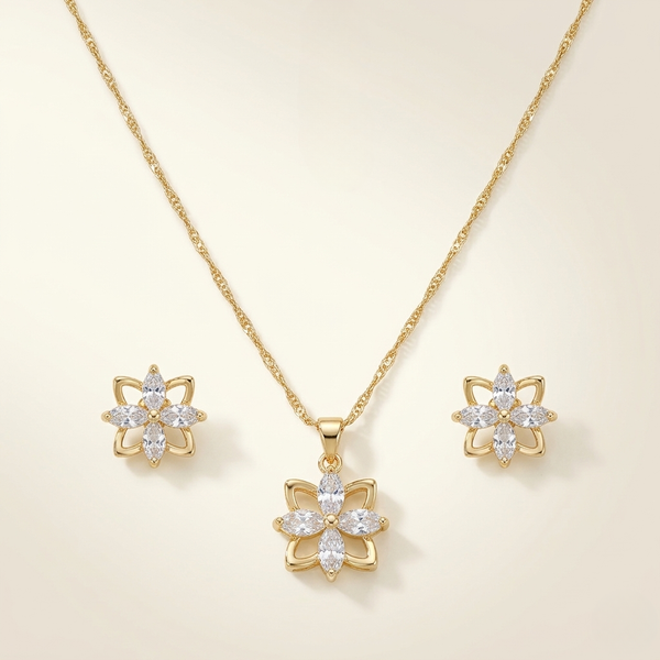 AT Flower Necklace and Earring