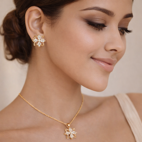 AT Flower Necklace and Earring