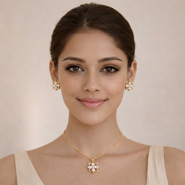AT Flower Necklace and Earring