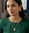 Pearl Necklace Set with Stone Pendant | Elegant Ethnic Jewelry Set for Women
