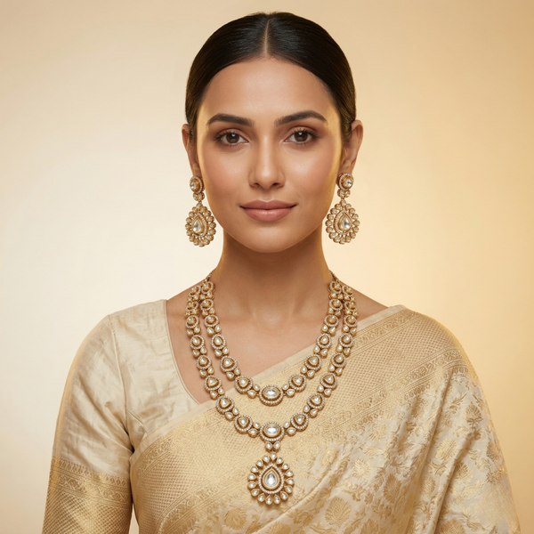 MOSSGOLD Necklace and Earrings Set