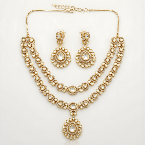 MOSSGOLD Necklace and Earrings Set