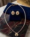 Pearl Necklace Set with Stone Pendant | Elegant Ethnic Jewelry Set for Women