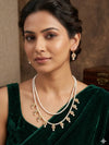 Pearl Drop Necklace Set – Elegant Layered Pearl Jewellery with Earrings