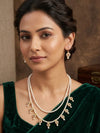 Pearl Drop Necklace Set – Elegant Layered Pearl Jewellery with Earrings
