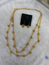 Mordra Golden Double layer Ghungaroo Chain with earings