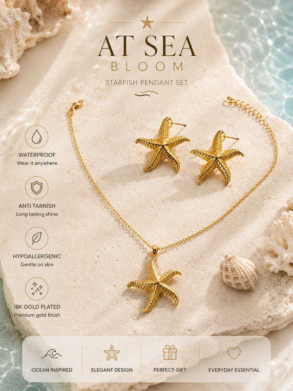 Sea Bloom Starfish Pendant Set