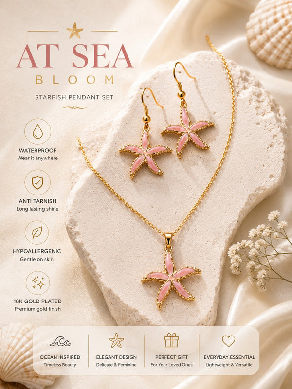 Sea Bloom Starfish Pendant Set