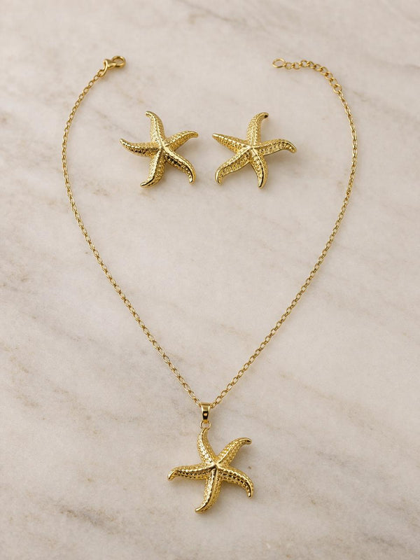 Sea Bloom Starfish Pendant Set