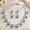 American Diamond Turquoise Necklace and Earrings Set