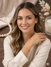 Golden Blossom Floral Bracelet for Women | Elegant Adjustable Bangle