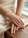 Golden Blossom Floral Bracelet for Women | Elegant Adjustable Bangle