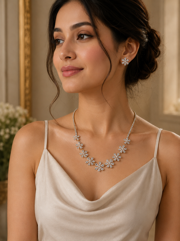 Modra Flower AD Necklacce
