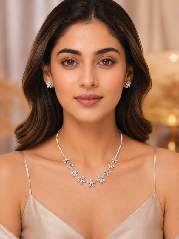 Modra Flower AD Necklacce
