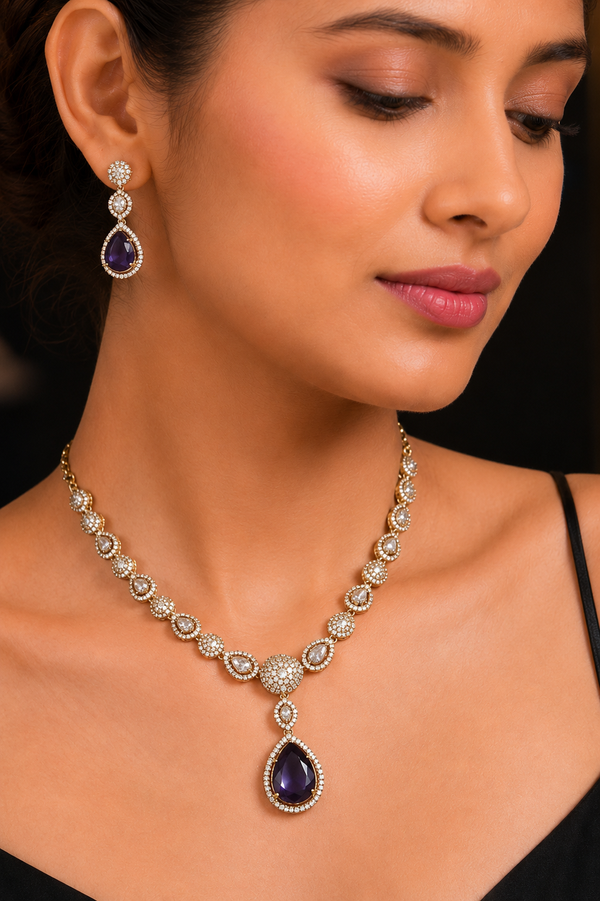 Modra AD Royal Teardrop Necklace set