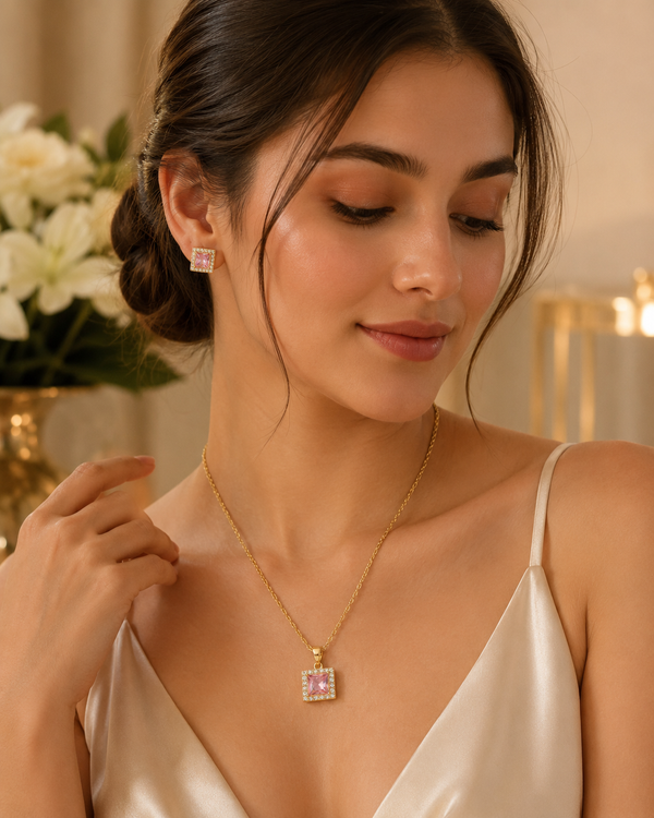 AT PINK Necklace and Earring