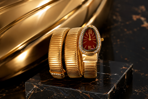 Serpentine Luxe Watchfor Women | Gold Coil Bracelet Watch