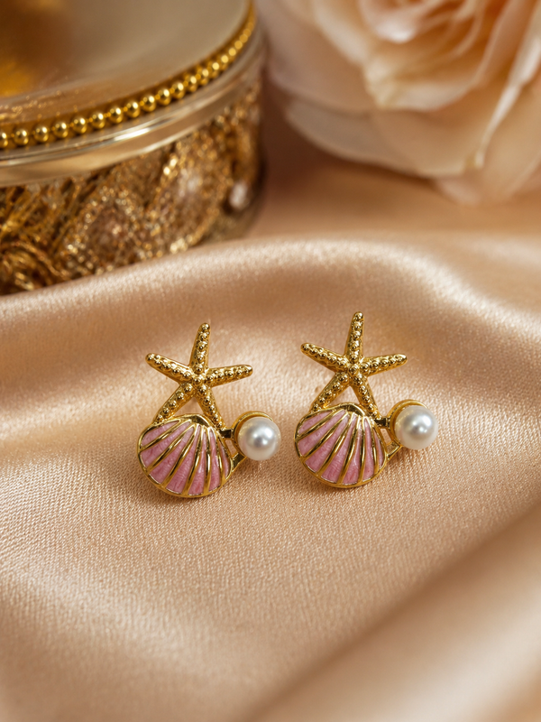 Modra ATShell Earings