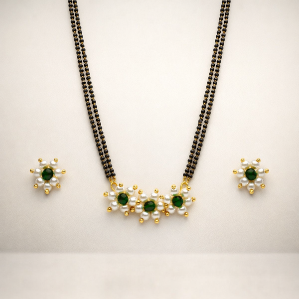Flower Mangalsutra and Earring