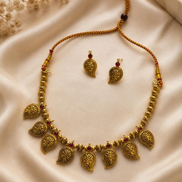 Mango Heritage Traditional Necklace Set with Earrings
