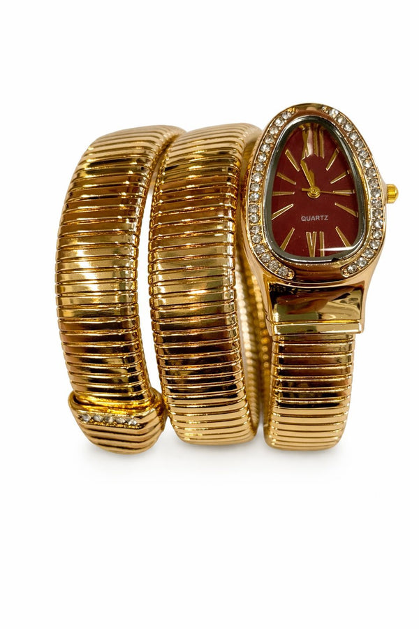 Serpentine Luxe Watchfor Women | Gold Coil Bracelet Watch