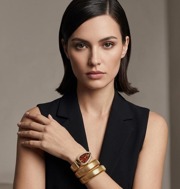 Serpentine Luxe Watchfor Women | Gold Coil Bracelet Watch
