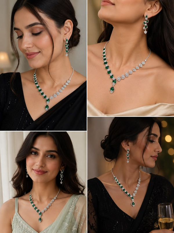 Modra AD Blossom Necklace set