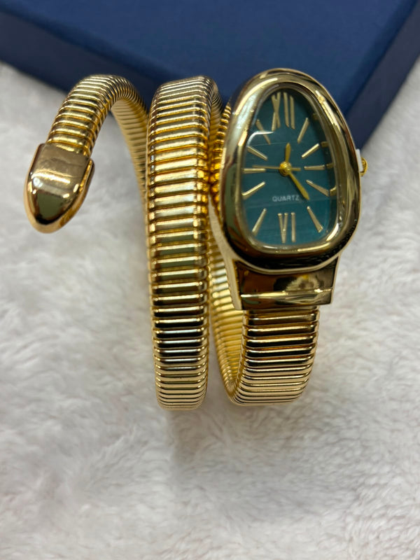Serpentine Luxe Watchfor Women | Gold Coil Bracelet Watch