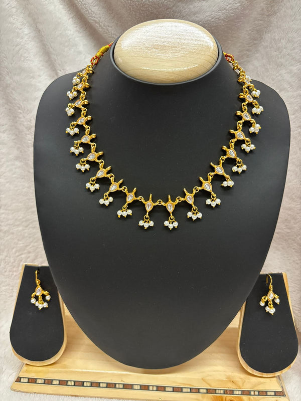 Modra White Pearl drop Necklace