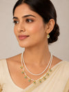 Pearl Drop Necklace Set – Elegant Layered Pearl Jewellery with Earrings