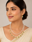 Pearl Drop Necklace Set – Elegant Layered Pearl Jewellery with Earrings
