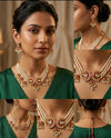 Ruby Pearl Crescent Choker Set