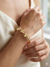 Golden Blossom Floral Bracelet for Women | Elegant Adjustable Bangle