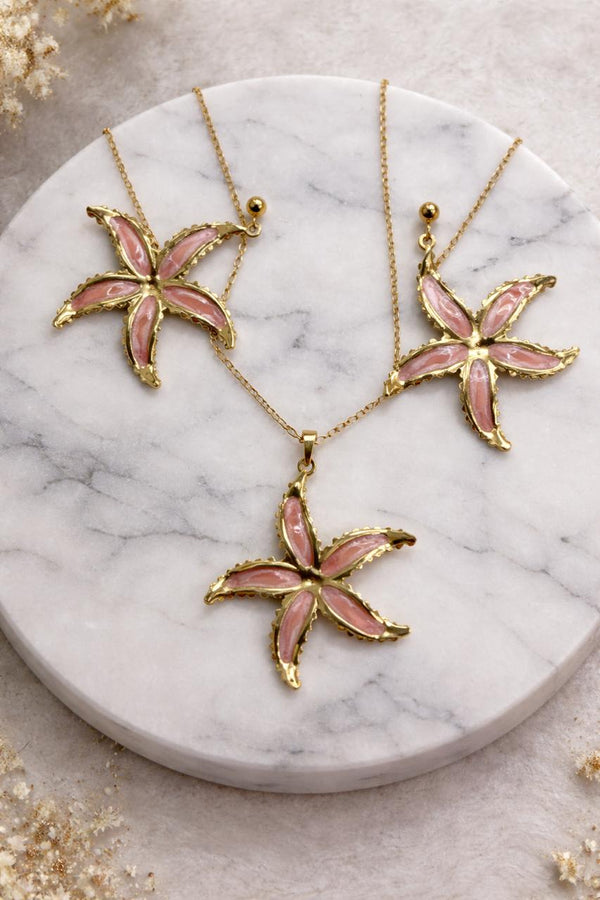 Sea Bloom Starfish Pendant Set